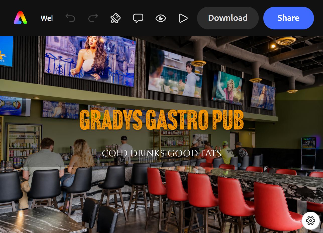 Grady's Gastro Pub website I built